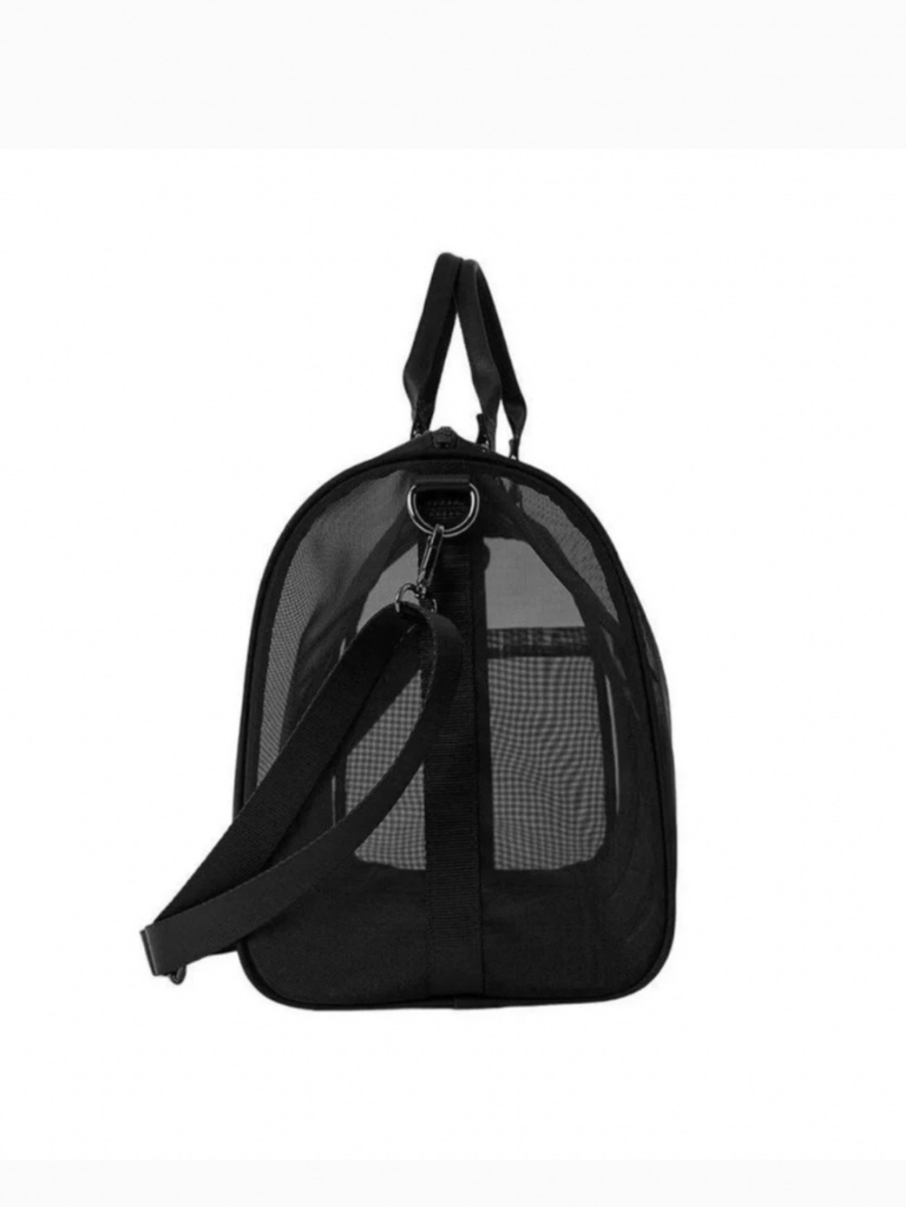 ALO Yoga mesh bag logo duffle bag weekender new straps crossbody black nwt gym - Picture 3 of 4